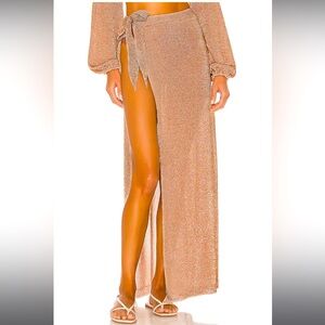 revolve lovers + friends rose gold skirt cover up beach swim